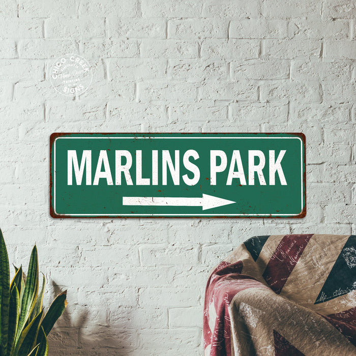 Marlins Park Vintage Look Ballpark Baseball Metal Sign 106180073005