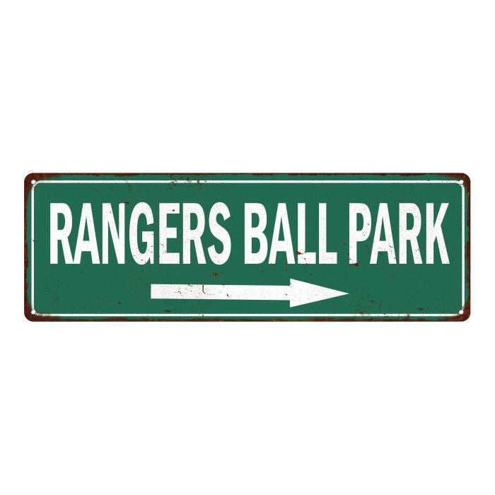 Rangers Ball Park Vintage Look Ballpark Baseball Metal Sign 6x18 106180073014