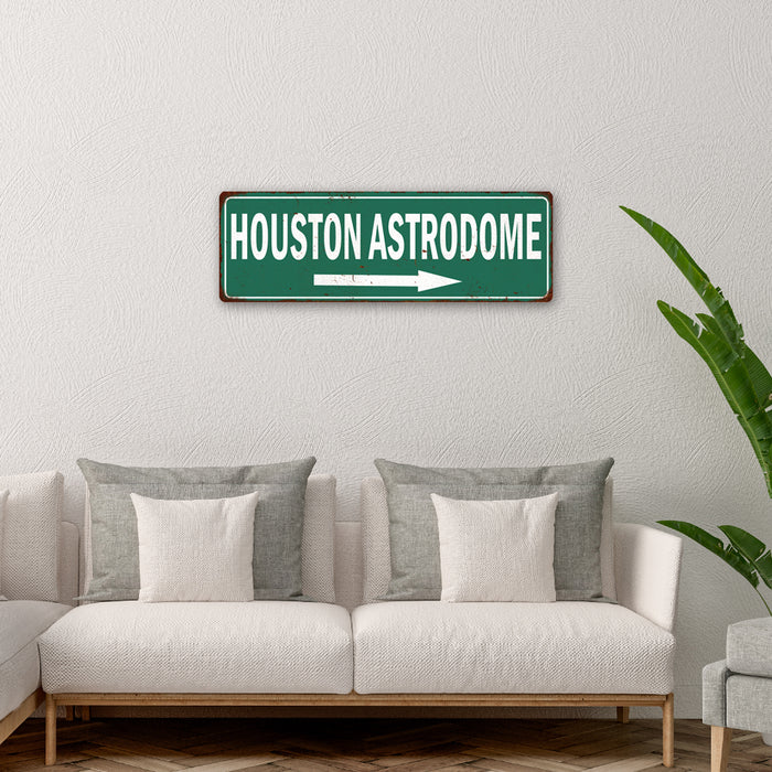 Houston Astrodome Vintage Look Ballpark Baseball Metal Sign