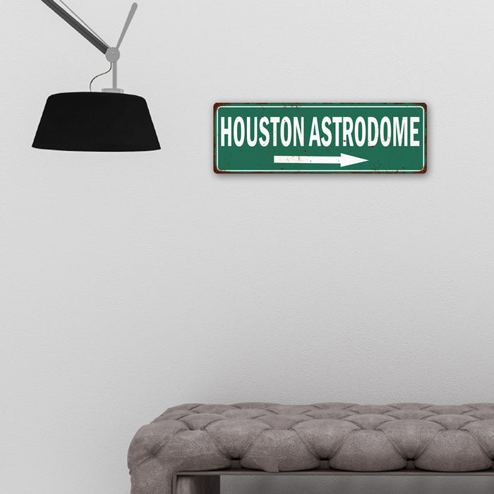 Houston Astrodome Vintage Look Ballpark Baseball Metal Sign