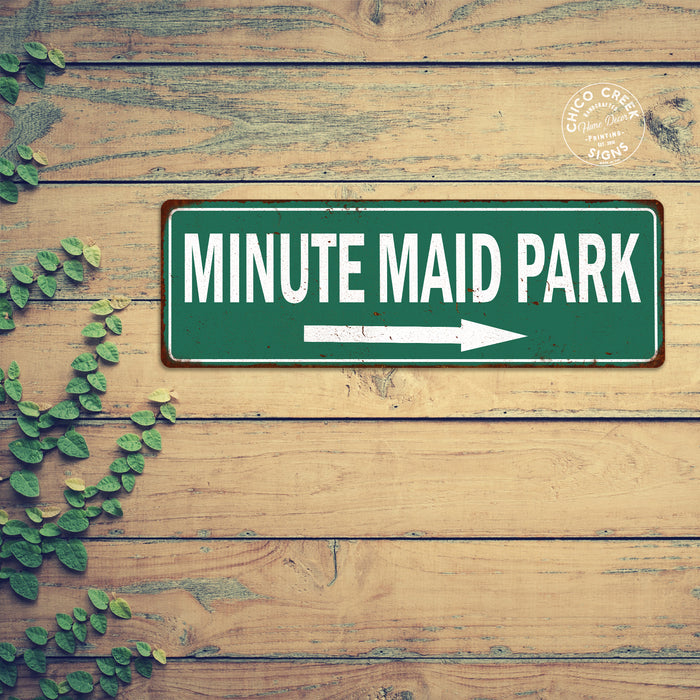 Minute Maid Park Vintage Look Ballpark Baseball Metal Sign 106180073020