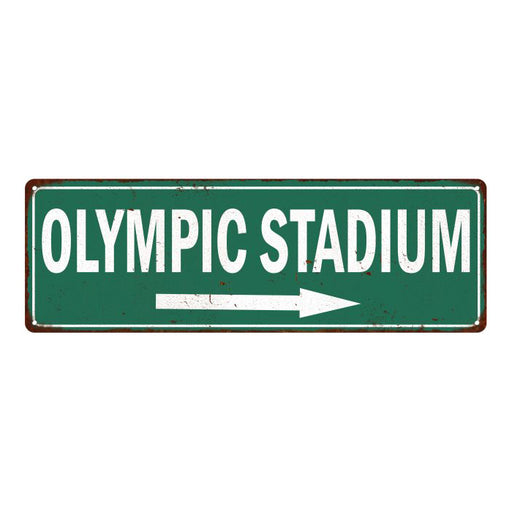 Olympic Stadium Vintage Look Ballpark Baseball Metal Sign 6x18 106180073024