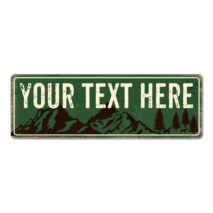 ANY TEXT HERE GREEN Camping Outdoors Metal Sign Gift 6x18 106180091002