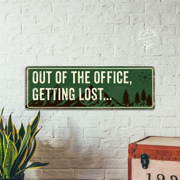Out of the Office Green Camping Outdoors Metal Sign Gift 106180091019