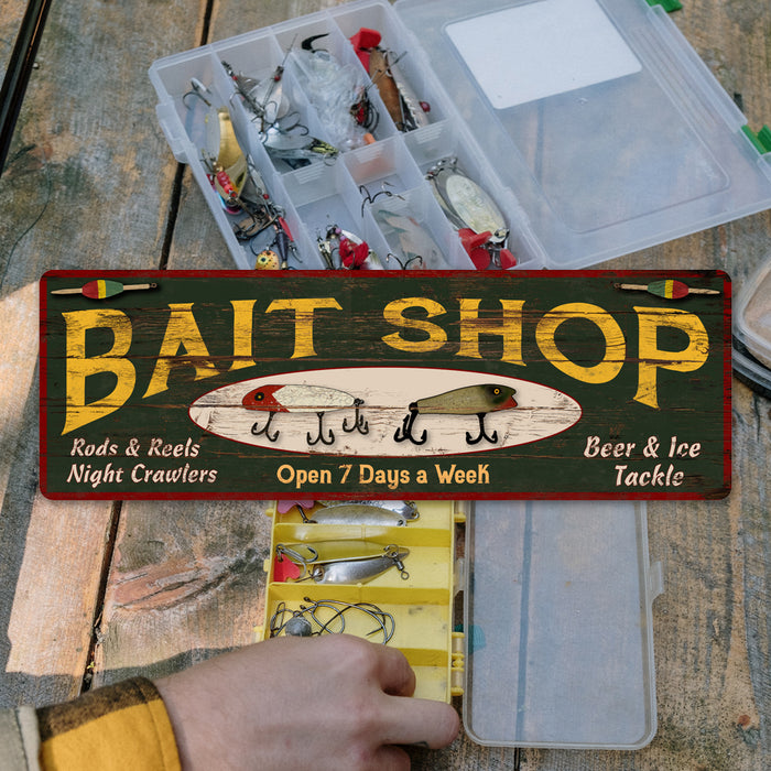 Customizable Hanks Bait Shop Vintage Style Wooden Sign - Personalized Retro  Wood Sign
