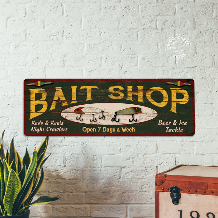 Personalized Bait Shop Sign Rustic Decor Vintage Fishing Tackle  106182002002 