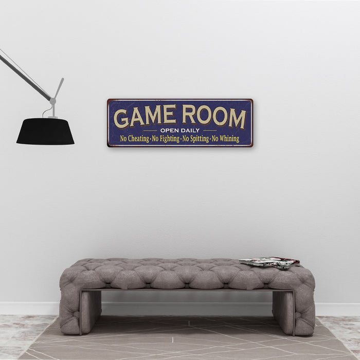 Game Room Blue Sign Vintage Decor Wall Signs Gameroom Decorations Ideas Games Arcade Retro Gamer Wall Art 106180091032