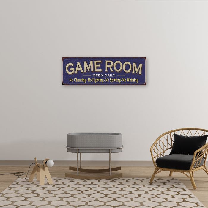 Game Room Blue Sign Vintage Decor Wall Signs Gameroom Decorations Ideas Games Arcade Retro Gamer Wall Art 106180091032