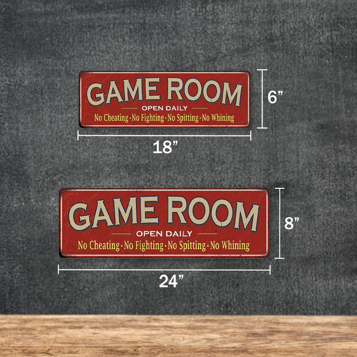 Game Room Red Sign Vintage Decor Wall Signs Gameroom Decorations Ideas Games Arcade Retro Gamer Wall Art