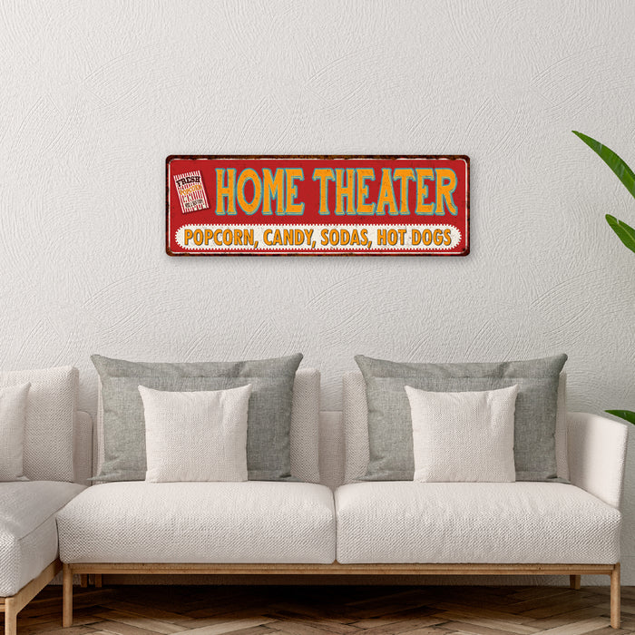 Home Theater Metal Sign Movie Room Concessions Popcorn Wall Decor Plaque 106180091039