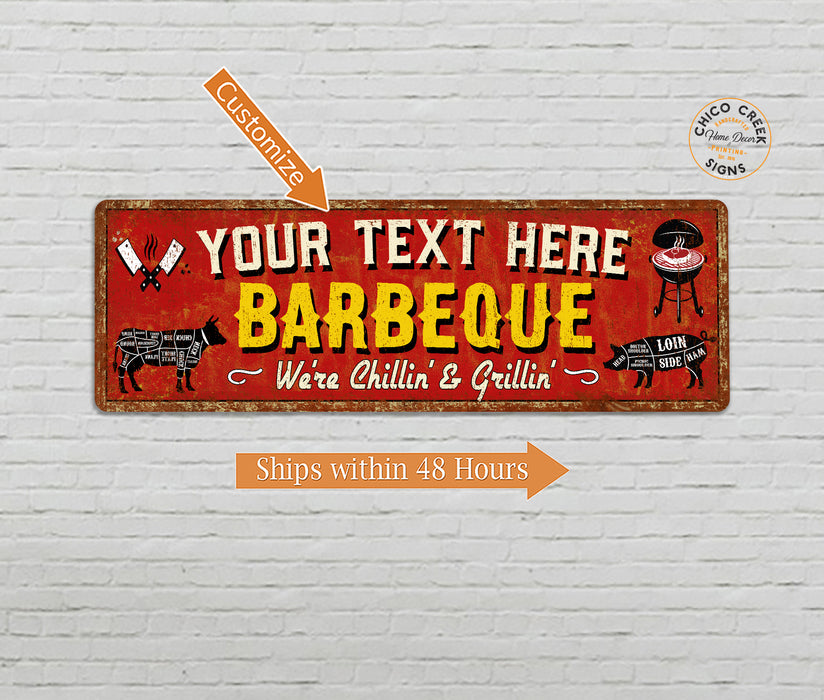 Personalized Name BBQ Custom Metal Sign 106180096001