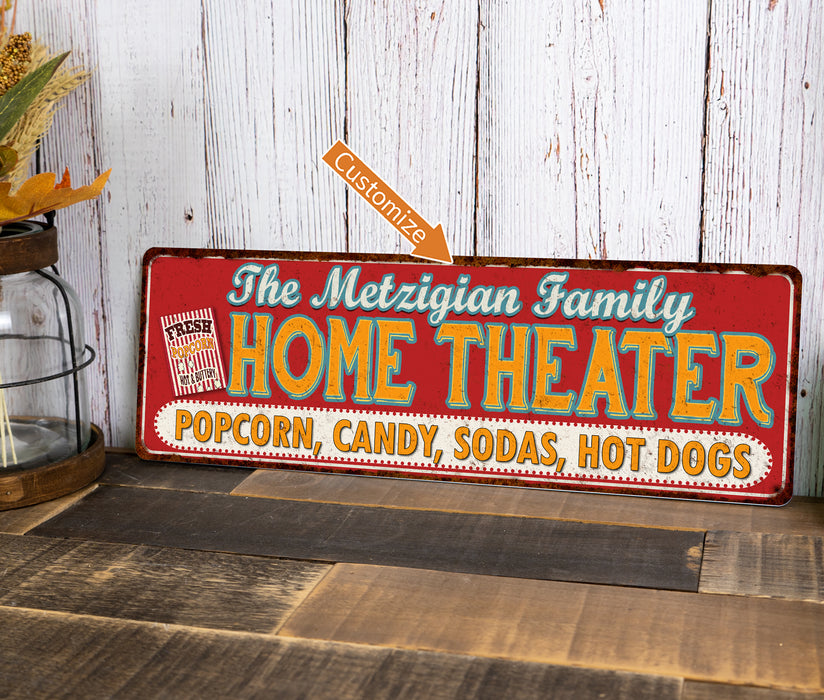 Personalized Home Theather Metal Sign 106180100001