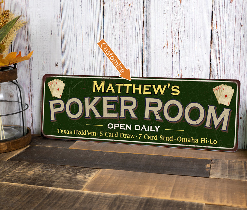 Poker Rigged Sign Personalized Poker Room Metal Sign | Game Room Decor — Chico Creek Signs