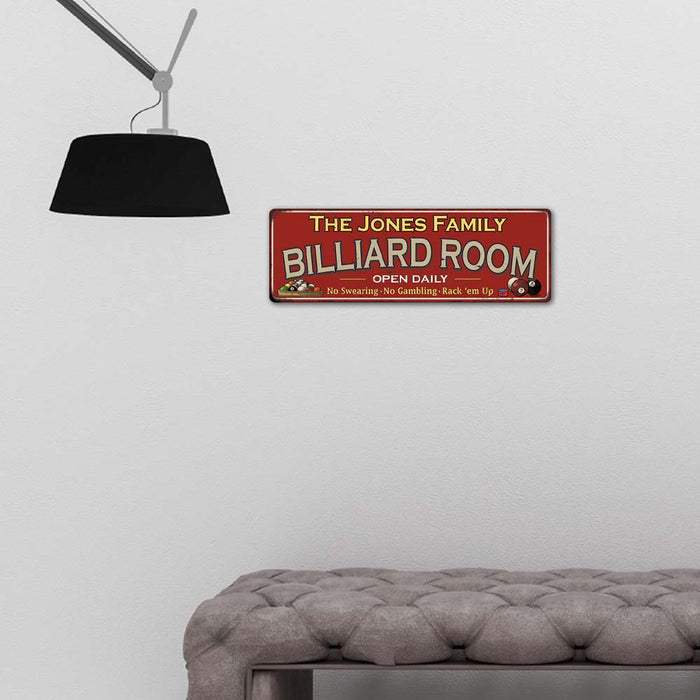 Personalized Billiard Room Red Sign Game Room Pool 6x18 106180105001