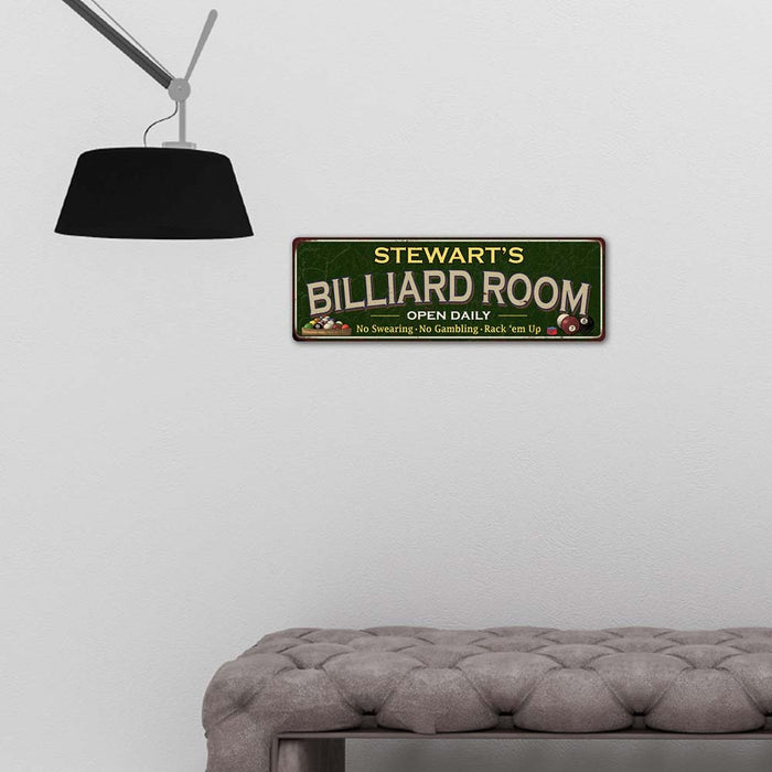 Personalized Billiard Room Green Sign Game Room Pool 6x18 106180106001