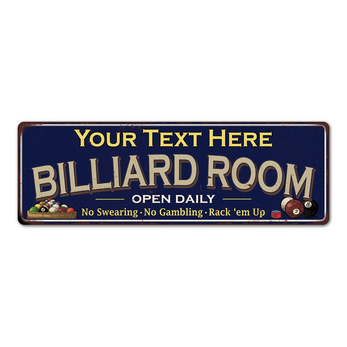 Personalized Billiard Room Blue Sign Game Room Pool 6x18 106180107001
