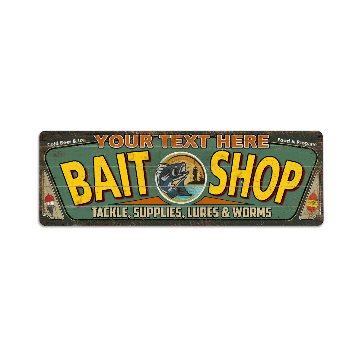 Personalized Bait Shop Sign Rustic Decor Vintage Fishing Sign Bait