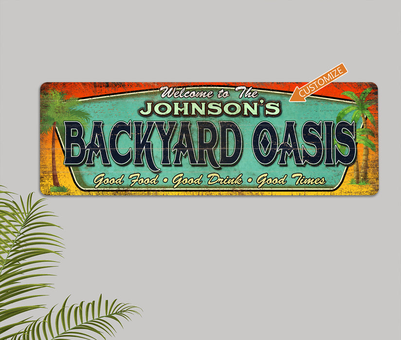 Personalized Backyard Oasis Sign Poolside Paradise Welcome Barbecue 106182002003