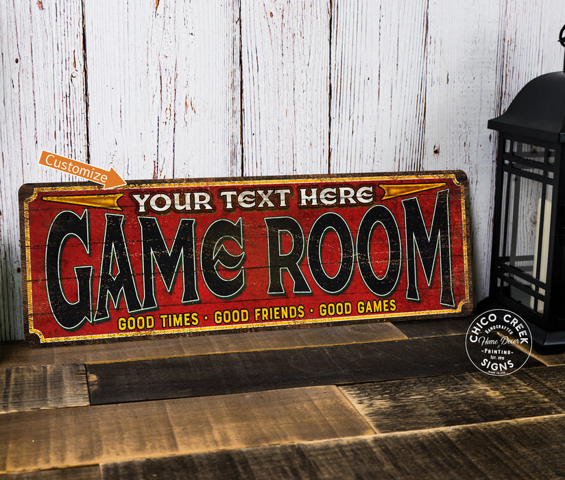Personalized Game Room Sign Family Rec Room Board Games Pool Billiards Gift 106182002004