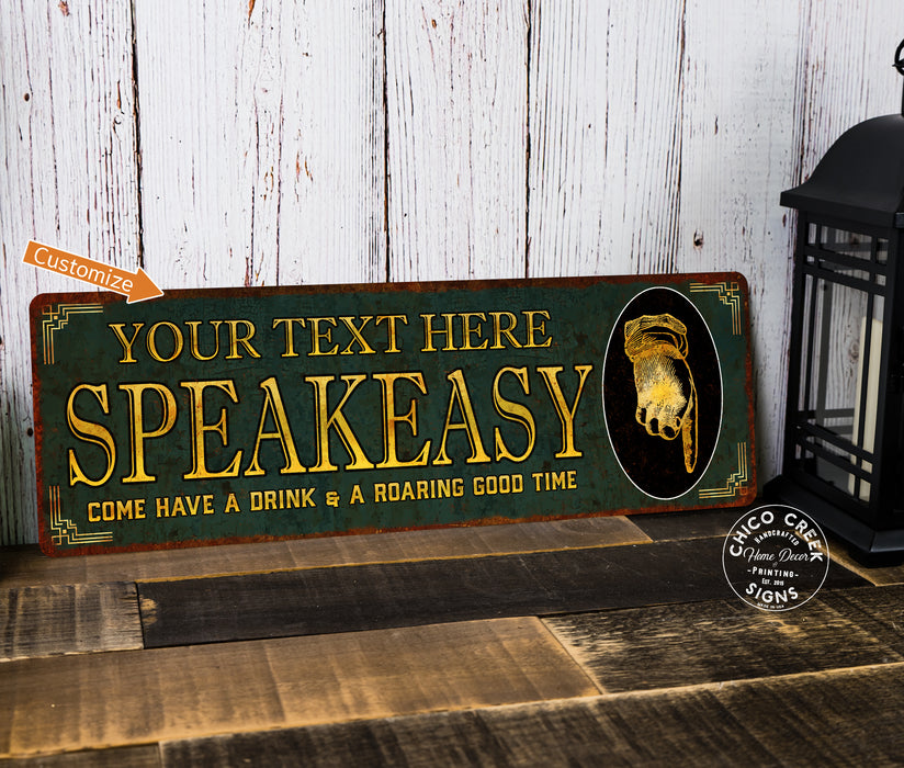 Personalized Speakeasy Home Bar Sign Rustic Pub Man Cave Wall Décor 106182002006