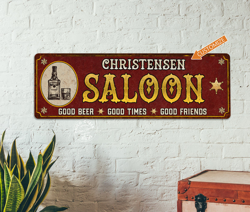 Personalized Saloon Home Bar Sign Rustic Distressed Pub Man Cave 106182002007