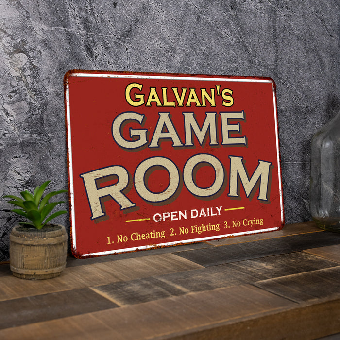 Personalized Game Room Sign Vintage Look Metal Wall Sign 108120001001