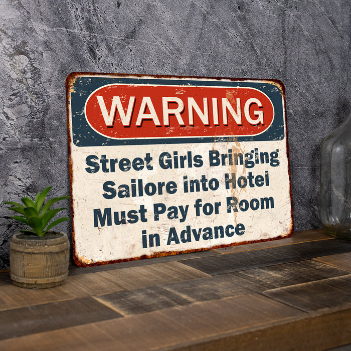 Personalized Warning Distressed Metal Sign Garage Shop Custom 108120009001