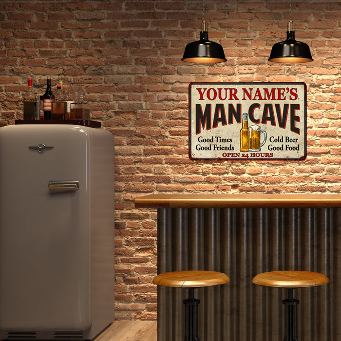 Personalized Man Cave Metal Sign Wall Decor Gift Sign 108120011001