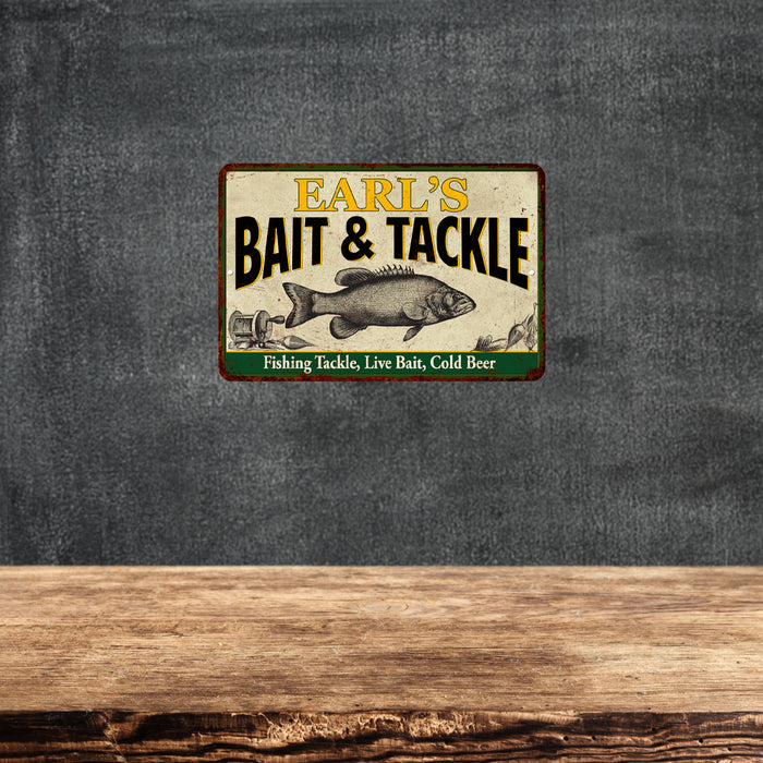 Personalized Bait & Tackle Metal Sign Man Cave Wall Decor 108120016001