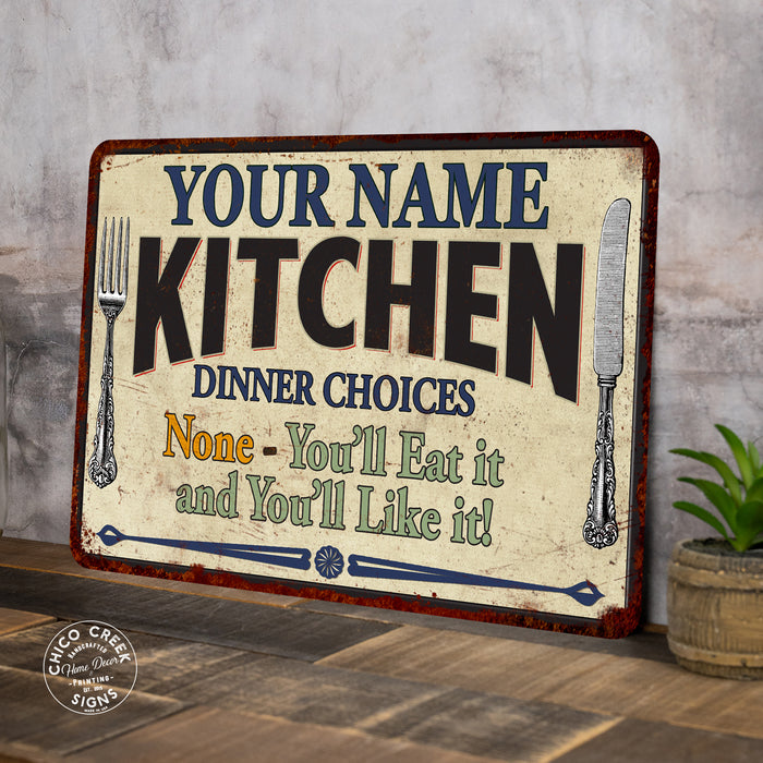 Personalized Retro Kitchen Sign Metal Sign Mom Gift Food Diner 108120018001