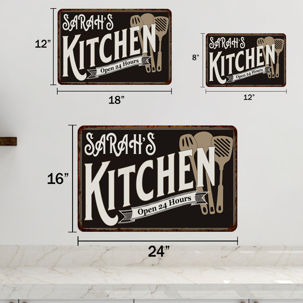 Large Kitchen Sign Personalized Kitchen Metal Sign | Farmhouse Decor — Chico Creek Signs