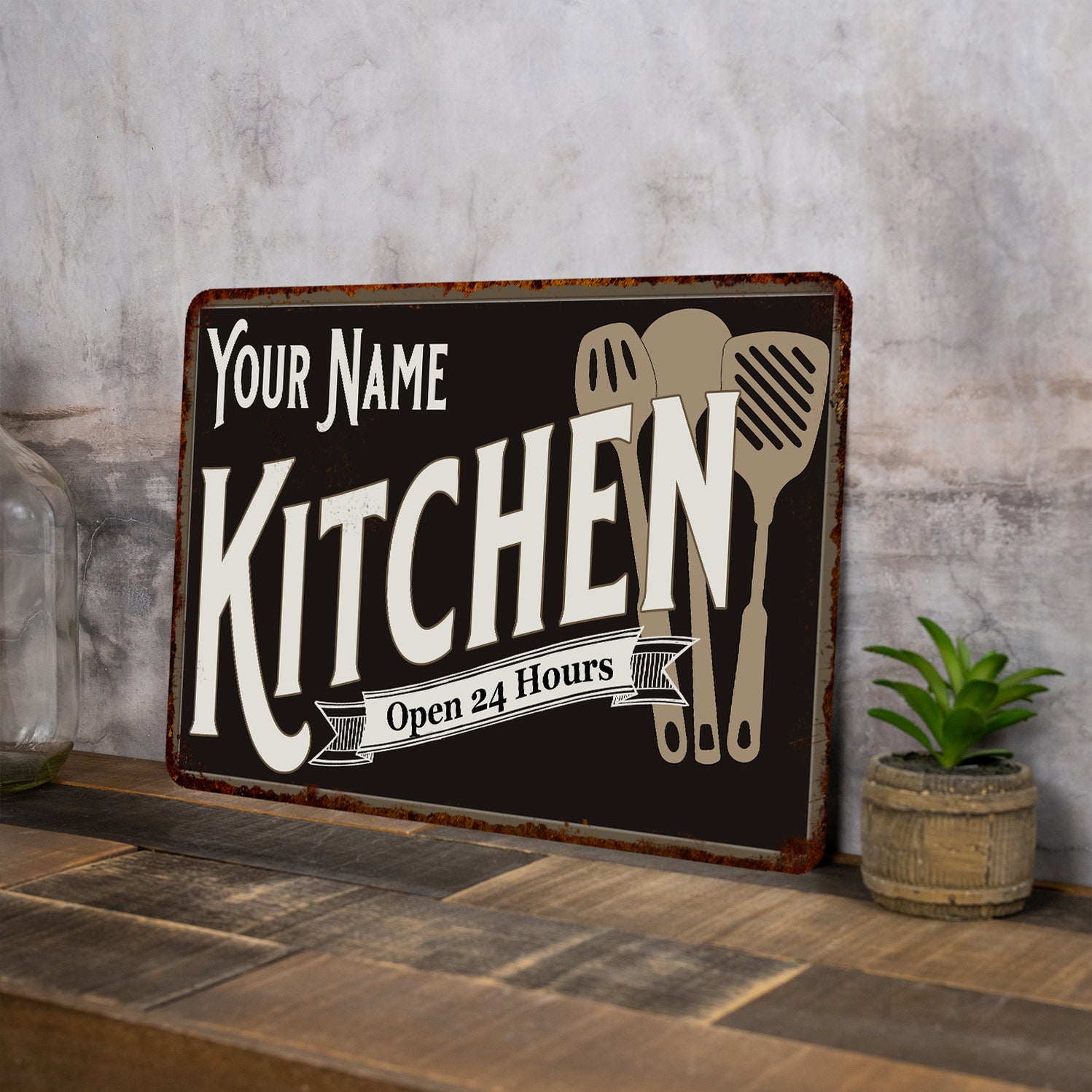 Personalized Kitchen Metal Sign | Farmhouse Decor — Chico Creek Signs