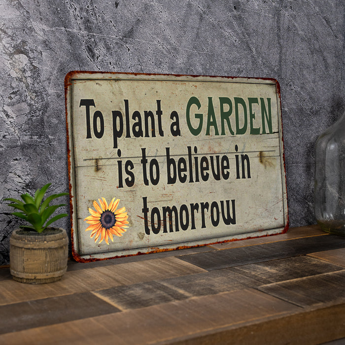 Plant a Garden.. Vintage Look Garden Chic  Metal Sign 108120020040
