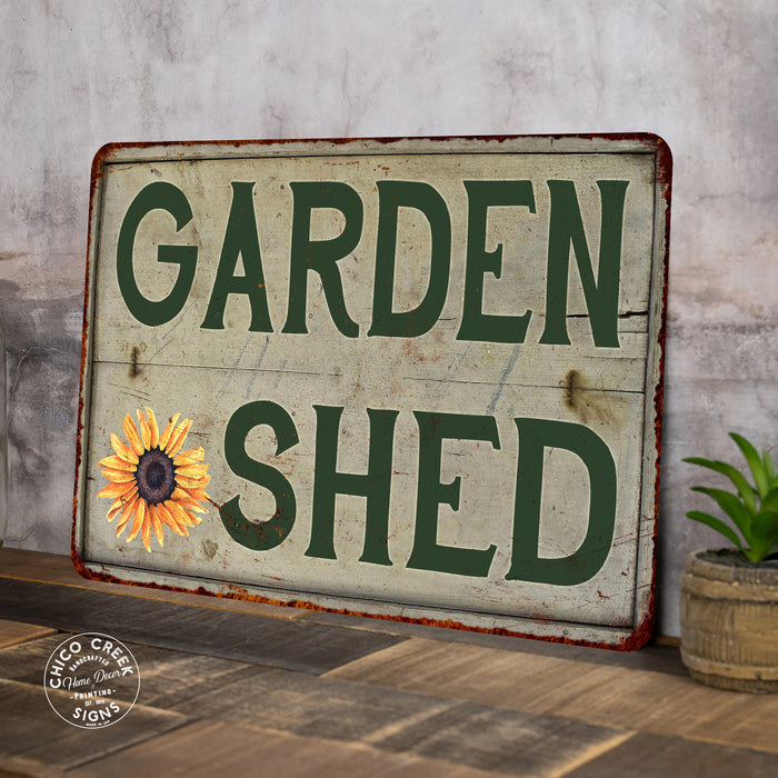 Garden Shed Vintage Look Garden Chic Metal Sign