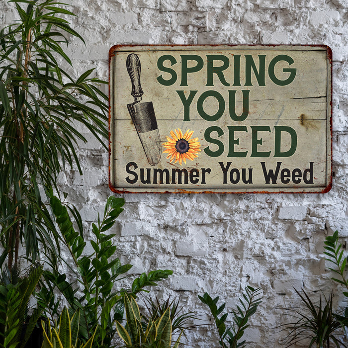 Spring You Seed Vintage Look Garden Chic Metal Sign 108120020044