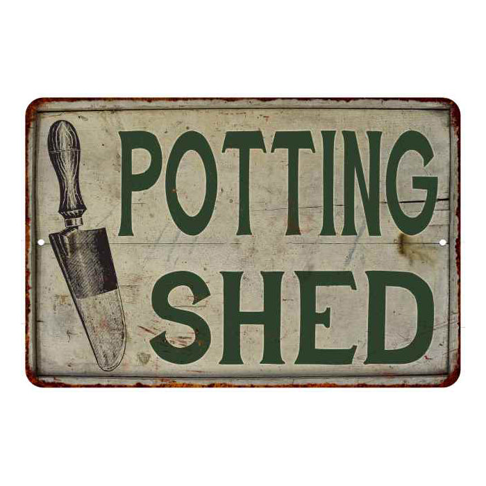 Potting Shed Vintage Look Garden Chic 8x22 Metal Sign 108120020045