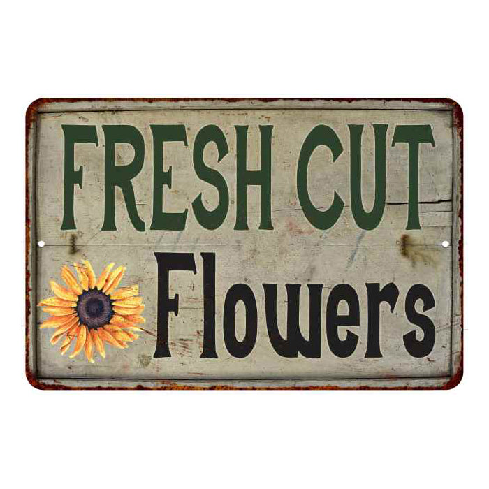 Cut Flowers Vintage Look Garden Chic 8x22 Metal Sign 108120020047
