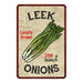Leek Onions Kitchen Vintage Look Chic 8x22 Metal Sign 108120020059