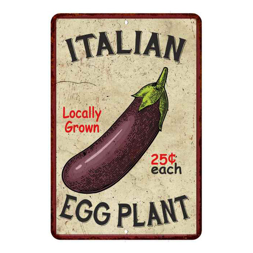 Italian Eggplant Kitchen Vintage Look Chic 8x22 Metal Sign 108120020060