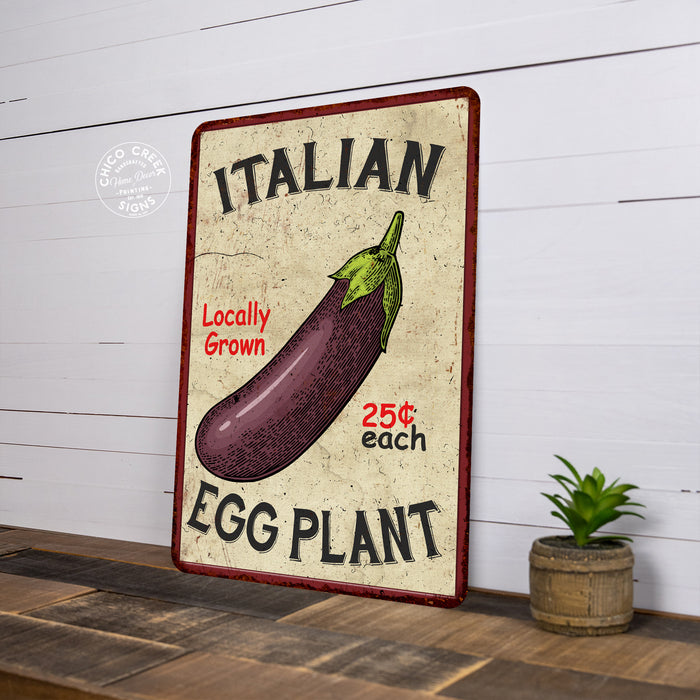 Italian Eggplant Kitchen Vintage Look Chic Metal Sign 108120020060