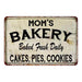 Mom's Bakery Vintage Look Chic Distressed 8x12 Metal Sign 108120020088