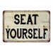 Seat Yourself Vintage Look Chic Distressed 8x12 Metal Sign 108120020095