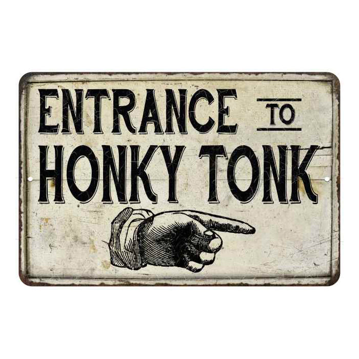 Entrance to Honky Tonk Vintage Look Chic Distressed 8x12108120020174
