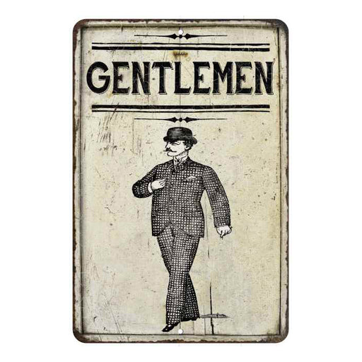 Gentlemen Restroom Sign Vintage Look Chic Distressed 8x12108120020244