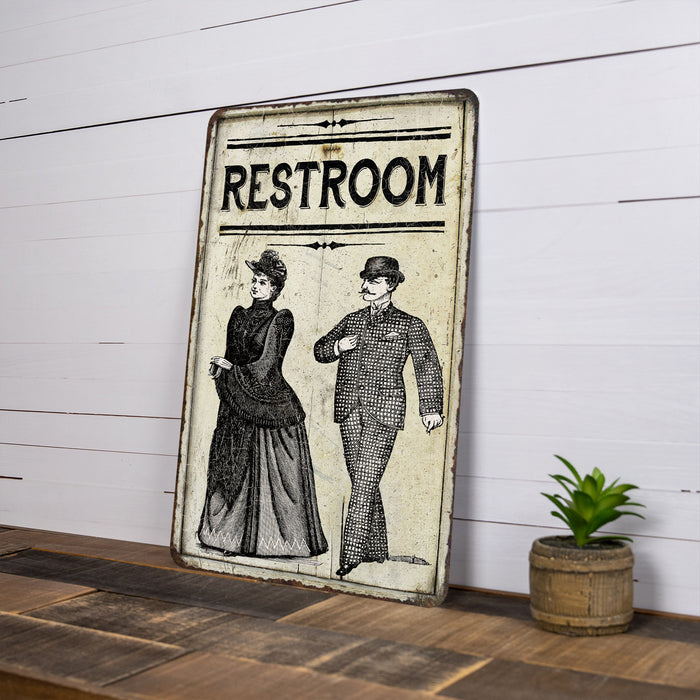 Restroom Men & Women Vintage Look Chic Distressed 108120020245