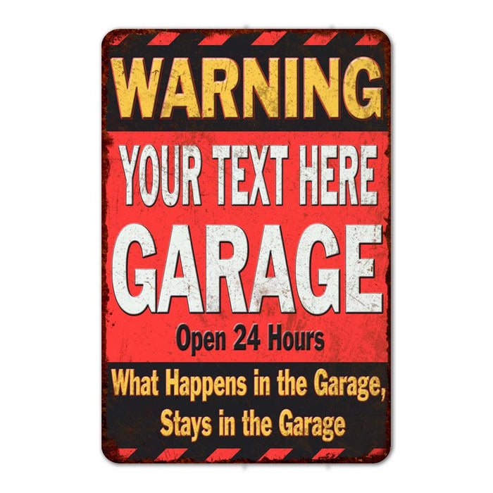 Personalized Garage Warning Man Cave Wall Decor Metal Sign 108120030001