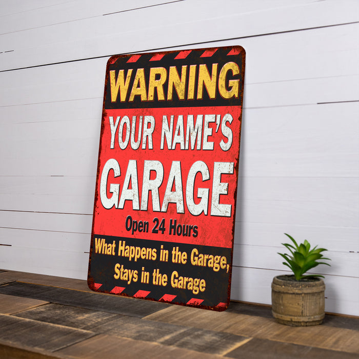 Personalized Garage Warning Man Cave Wall Decor Metal Sign 108120030001