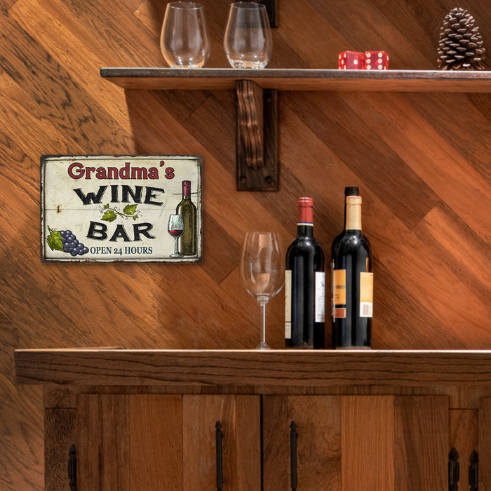 Personalized Wine Bar Sign Rustic Bar Wall Decor Gift Grapes Metal 108120034001
