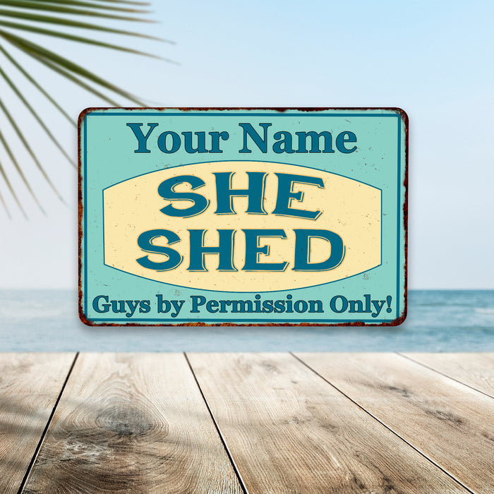 Personalized SHE SHED Metal Sign Wall Decor Gift Hers 108120039001