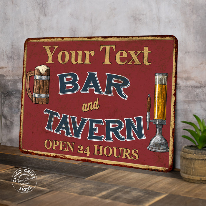 Personalized Green Bar & Tavern Rustic Sign Decor Wall 108120046001